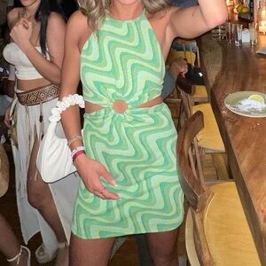 ZARA green print dress